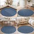 thumbnail image 4 of Round Rugs 4Ft, Navy Blue Morocco Round Area Rug Washable Indoor Throw Carpet, Modern Abstract Classic Geometric Soft Non Slip Circle Rug for Kitchen Nursery Room Home Decor Aesthetic, 4 of 8