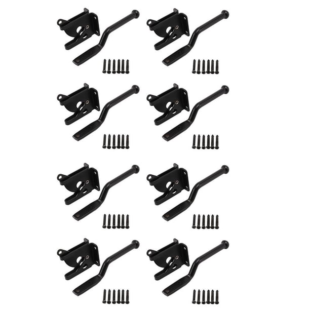 8X Cerradura de Puerta Con Cerradura Automática Palanca de Gravedad Automática Cerradura de Puerta para Cerco de Madera Cierres de Puerta Acero Negro