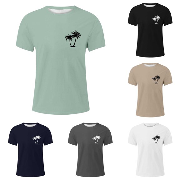 NinXxx Men's Summer Slub Casual Fashion Short Sleeve Breathable Tee Mint Green XL