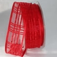 thumbnail image 2 of The Ribbon People Red Plaid Patterned French Wired Craft Ribbon 1.5" x 25 Yards, 2 of 2