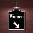 thumbnail image 2 of Women 45 Degree Down Right Arrow BLACK Aluminum Composite Sign, 15"x18", 2 of 9