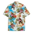 thumbnail image 4 of Retro Floral Flamingo Float Bigfoot Hawaiian Shirt For Men Sasquatch Mens Hawaiian Shirts Short Sleeve Button Down Shirt Men TO1, 4 of 7