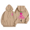 thumbnail image 6 of Fiaer,Women Cancer Sweatshirts Cancer Hoodies Pink Ribbon with Butterfly Graphic Plus Size Tops Cancer Awareness Support Khaki S, 6 of 7