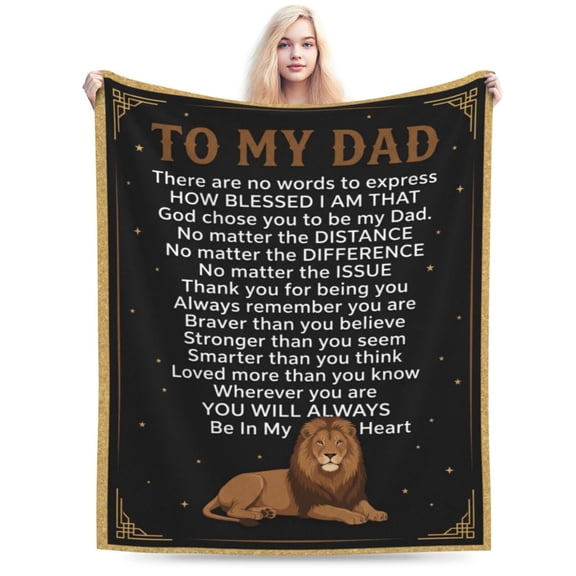 Gift for Dad Birthday Gift, Girl Dad Gifts for Fathers Day from Daughter, Dad Blanket Gift from Son Daughter, Soft Flannel Throw Blanket for Father 50x40