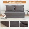 thumbnail image 3 of LEHZROAJ 4-in-1 Folding Sofa Bed , Convertible Sleeper Chair with Pillows, Fodable Mattress Floor Couch for Living Room, Bedroom, Grey, 3 of 9