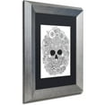 thumbnail image 2 of Trademark Fine Art "Sugar Skull Wreath" Canvas Art by Hello Angel, Black Matte, Silver Frame, 2 of 4