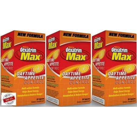 May Boost - Dexatrim Max Daytime Appetite Control- Lose Weight, Reduce Hunger & Boost Energy in a Healthy Way (60-Count Bottle, 3 Pack)