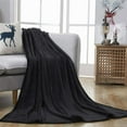 thumbnail image 2 of Howarmer Black Fuzzy Bed Blanket, Throw Size Soft Flannel Fleece Blankets, All Season Lightweight Warm Bed Throws, 50 x 60 Inch, 2 of 7
