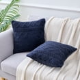 thumbnail image 2 of REGALWOVEN Set of 2 Decorative Throw Pillow Covers Faux Fur Throw Pillow Covers for Sofa Dark Blue 20" x 20", 2 of 5