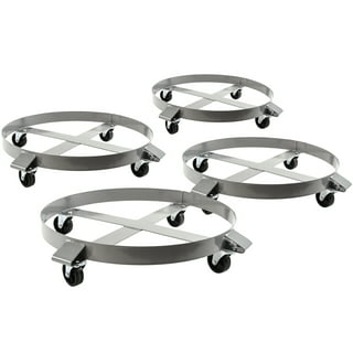 Stainless Steel Drum Dolly; Zinc Hard Rubber Casters, 85 Gallon
