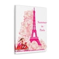 thumbnail image 5 of Pink Eiffel Tower Couple On Scooter Paris France Canvas Artwork Breathtaking French City for Home Decor Ready to Hang, 5 of 18