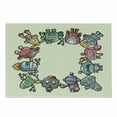 thumbnail image 1 of Party Cutting Board, Friendly Robot Characters Circle Futuristic Sci Fi Machines Toys, Decorative Tempered Glass Cutting and Serving Board, Small Size, Multicolor, by Ambesonne, 1 of 1
