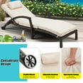 thumbnail image 7 of HOMREST Chaise Lounge Chairs Set of 2 for Outside, Adjustable 5 Position Outdoor PE Rattan Wicker Patio Pool Lounge Chair with Arm, Cushion, Pillow and Wheels for Poolside Backyard Deck Porch,Khaki, 7 of 7