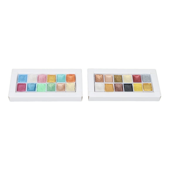 Watercolor Paint, Dissolves in Water Solid Watercolor Paint Non Toxic Beautifully Packaged 24 Pcs High Pigment for Writing for Painting for Manicure