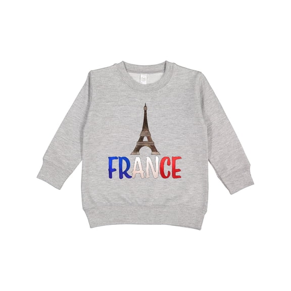 Inktastic France Eiffel Tower Flag in Text Toddler Sweatshirt