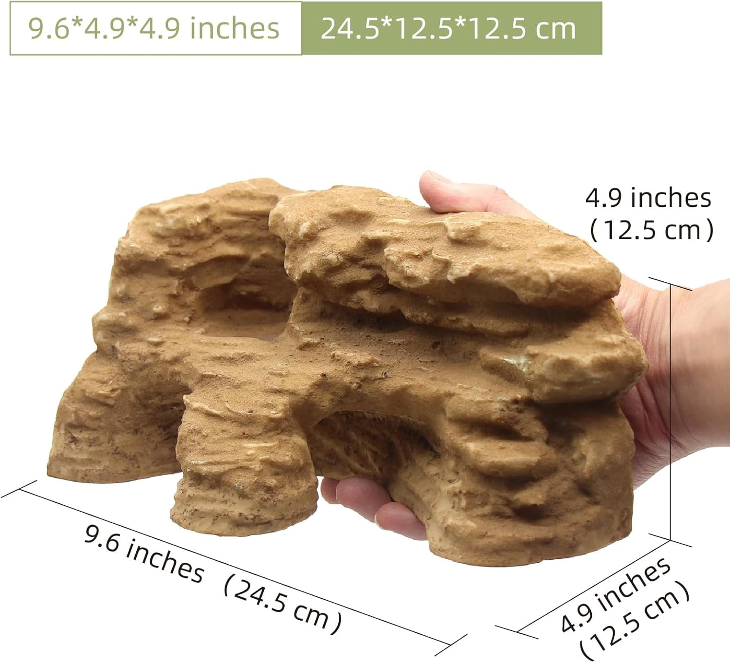 Reptile Hide Shale Scape Step Ledge Backdrop, Reptile Corner Rock Basking Platform Cave Hideout Tank Accessories Decorations for Reptiles, Amphibians, Leopard Gecko, Snake, Frogs, Turtle