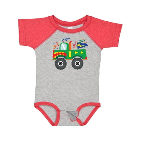 

Inktastic 1st Birthday Monster Truck Boys Baby Bodysuit