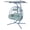 Blue Frame Flower Cushion, variant on Double Egg Chair Swing with Stand & Adjustable Canopy 2 Person Hanging Egg Chair Outdoor Oversized Rattan Loveseat Wicker Swing Hammock Chairs for Patio Backyard Porch Garden