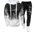 thumbnail image 3 of Chándal informal con estampado de fe original para hombre, sudadera y pantalones de chándal, conjunto de 2 piezas, ropa deportiva, tendencia de moda, Otoño e Invierno, 3 of 5
