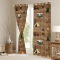 thumbnail image 3 of Manfei Wild Bear Blackout Curtains,Camping Animal Print Curtains Pack of 2 (42x84 Each),Brown, 3 of 7