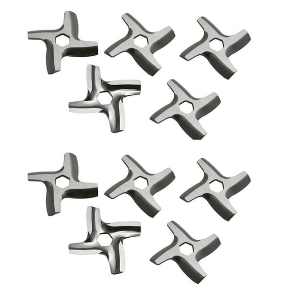 10X for Meat Grinder Knife Mincer Blade Kitchen Appliance Parts for HV2 HV3 HV4 HV6 HV8 ME406 ME420 ME605 ME650,10 x Meat Grinder Knife,Silver