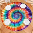 thumbnail image 2 of Rainbow Tie Dye Mandala Pattern Round Fitted Tablecloth with Elastic Edge,Dining Table Cover Waterproof,Outdoor Round Tablecloth for Camping,Dining,Indoor and Outdoor, 2 of 7