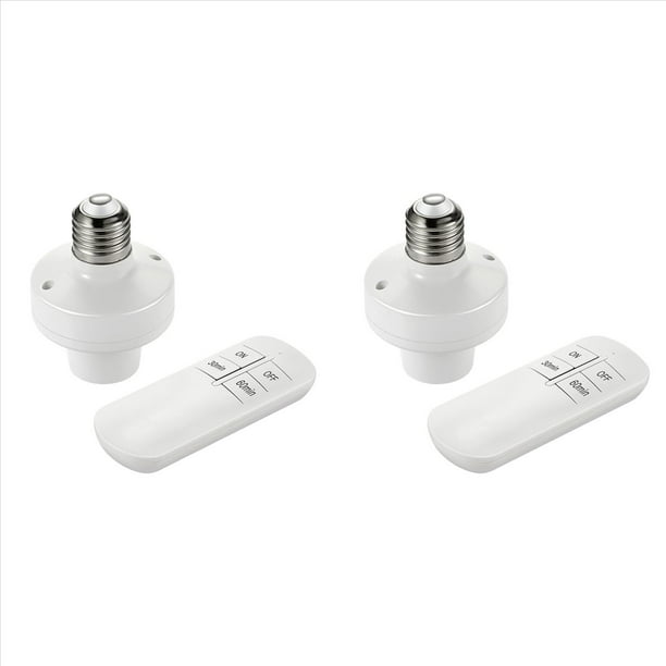 2X E26 E27 Control Remoto Inalámbrico de Luz Portalámparas 20M Base En / Off Interruptor Inteligente Rango de Dispositivo Inteligente (220V)
