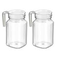 thumbnail image 2 of Water Bottle,2 Pcs Pot Beverage Carafe Plastic Pitcher Clear Container With Lid Hot Cold Water Jug Cold Water Pitcher Water Jug With Handle Drink Fridge Milk At Night Cold Water Bottle, 2 of 8