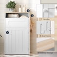 thumbnail image 6 of Trash Cabinet Freestanding Wooden Recycling Bin with Flip Door Hidden Kitchen Garbage Can for Laundry Room Living Room White WB01WT, 6 of 6