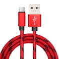 thumbnail image 1 of Becaristey 3A(Max ) for Micro USB Charging Cable 1/2M Type-C Fast Charging Data Cord Nylon Weaving Charging Wire For Cable Wire Red 1 Meter 1Set, 1 of 6