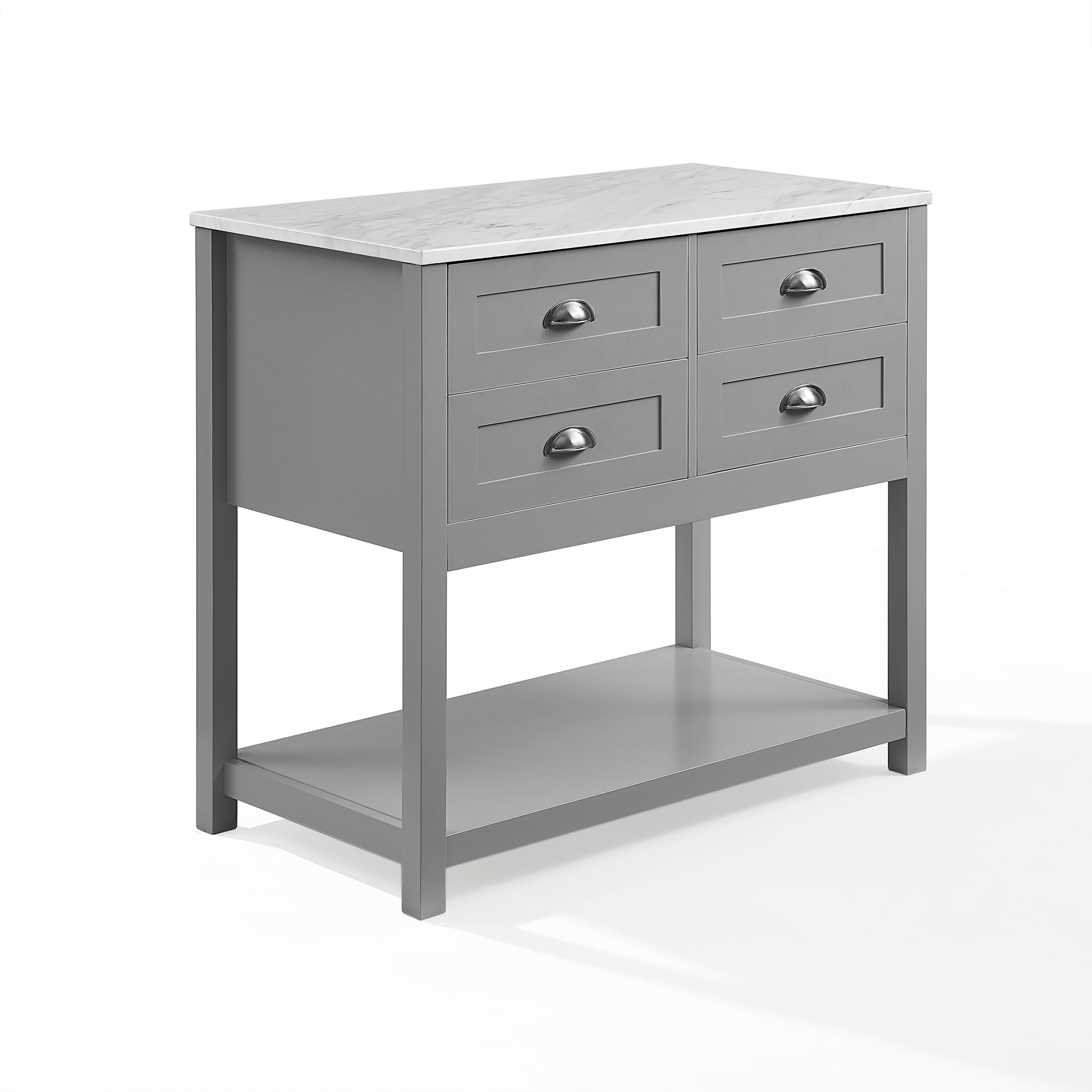 Crosley Furniture Connell Rolling Kitchen Island Cart, Microwave Stand, Coffee Bar with Storage Drawers
