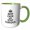 Green/White, variant on 3drose, Keep Calm and Stay Curious Typography - Discovery Quote with Crown, 15oz Two-tone Yellow Mug