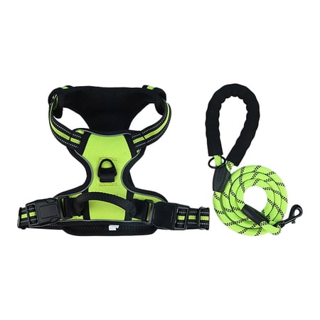 Large Dog Harness and Leash Set No Pull Front Clip Heavy Duty Reflective Dog Harness for Large Dogs Durable Outdoor Walking Hiking Dog Accessories for Large Dogs