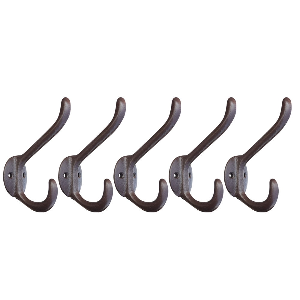 Kepooman 5Pcs Wall Hooks for Coats/ Hats, Brown Vintage Style Cast Iron Coat Hooks Rack for Wall, Wall Mount Hook Coat Rack for Front Door, Kitchen, Entry Kepooman 5Pcs Wall Hooks for Coats/ Hats, Brown Vintage Style Cast Iron Coat Hooks Rack for Wall, Wall Mount Hook Coat Rack for Front Door, Kitchen, Entry