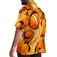 thumbnail image 3 of Basketball Men's Short Sleeve Poplin Button Down Shirts - Casual Printed Summer Beach Tops for Men, 3 of 6