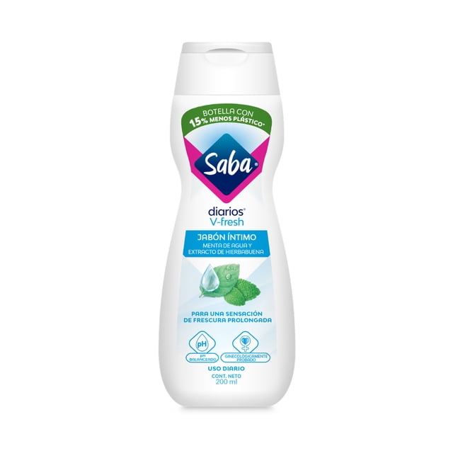 Jabón íntimo Saba Diarios v-fresh menta de agua 200 ml