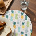 thumbnail image 4 of Round Placemats Set of 4 Pineapple Place Mats Washable Woven Placemat Summer Tropical Fruit Circle Braided Table Mat for Kitchen Dining Table Party Home Decor 15 Inch, 4 of 8