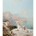 thumbnail image 2 of Franz Richard Unterberger 15x17 Gold Ornate Wood Frame and Double Matted Museum Art Print Titled - The Amalfi Coast, 2 of 4