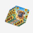 thumbnail image 4 of Bullmastiff in Sunflowers Foam Coasters 3.5 in x 3.5 in, 4 of 5