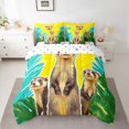 thumbnail image 2 of Homewish Cute Meerkat Family Bedding Comforter Set 7-Piece for Kids, Palm Plant Botanical King Bedding Sets, Cartoon Animal Reversible Bed Sheets, Microfiber Bedroom Decor, 2 of 7