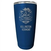R and R Imports Killington Vermont Etched 16 oz Stainless Steel Insulated Tumbler Outdoor Adventure Design Navy.
