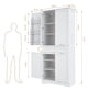 thumbnail image 2 of Mueble de despensa de cocina, armario de 71 pulgadas de alto con 4 puertas y 2 cajones, práctico mueble de despensa de cocina con estantes ajustables, 2 of 8