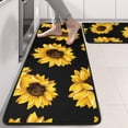 thumbnail image 2 of Kitchen Rugs Sets Of 2,Black Yellow Sunflower Pattern Anti Fatigue Kitchen Mat Rugs Non Slip Washable,Decorative Kitchen Floor Mats for Kitchen,Sink,Laundry,17"x47"+17"x47", 2 of 5