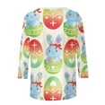 thumbnail image 5 of cocolona Easter Shirts for Women Crew Neck 3/4 Sleeve Bunny T-Shirts Summer Tops Cute Graphic Tees, 5 of 7