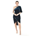 thumbnail image 1 of Vestido de terciopelo de un hombro Roman Fashion /Juvenil, 42723 (Verde botella) verde oscuro CH, 1 of 5