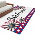 thumbnail image 2 of 3'x5' Area Rugs, 4th of July Red Blue Indoor Outdoor Area Rug for Living Room Bedroom, Plaid Daisy Welcome Washable Bathroom Rugs Kitchen Floor Carpet Mats Home Decor Aesthetic, 2 of 8