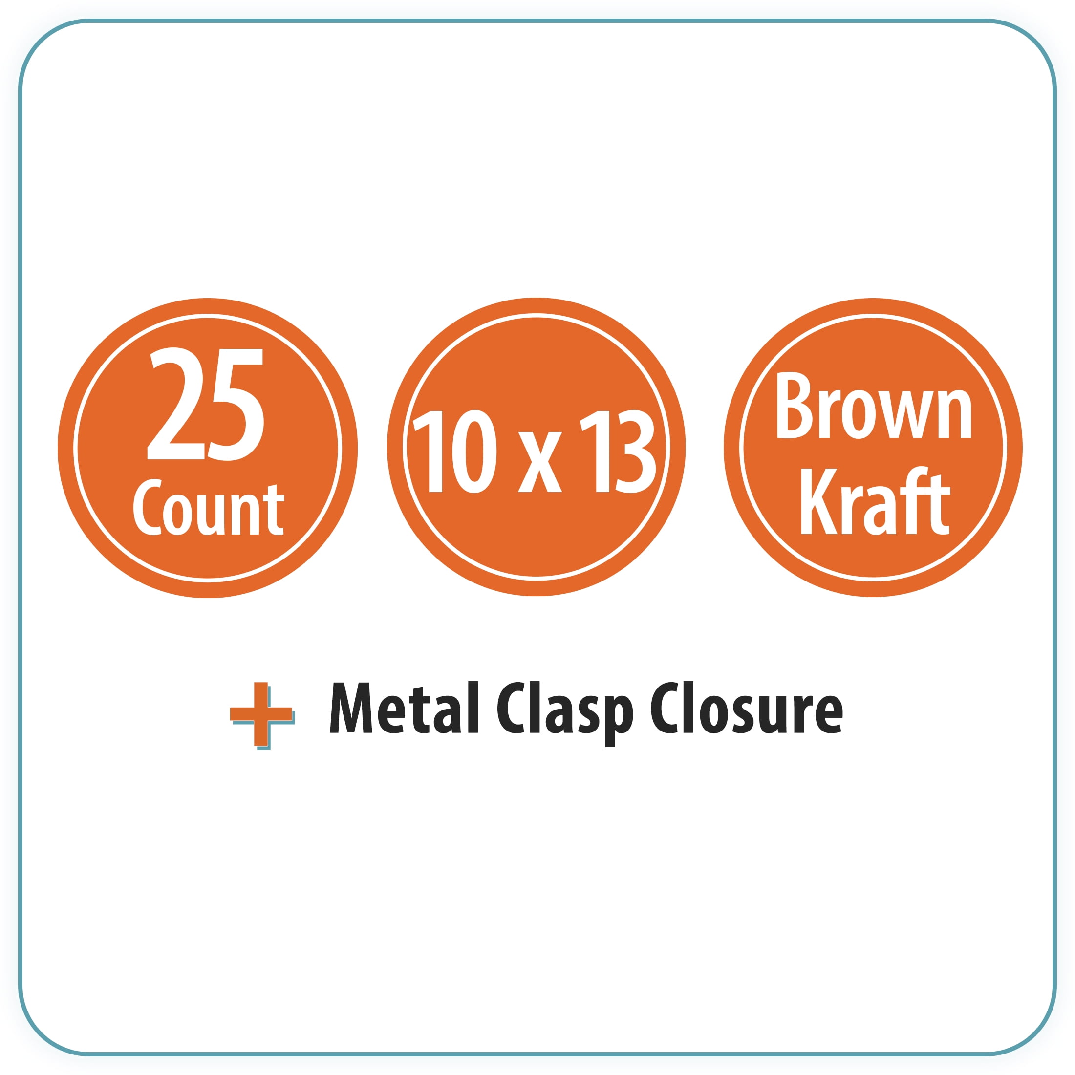 Pen+Gear Kraft Clasp Envelopes, 10 in x 13 in, 25 Count