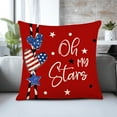 thumbnail image 4 of RuWeoMaa 4th of July Pillow Covers 18"x18" Soft Jacquard Chenille Throw Pillow Covers with Red Stripe Blue Star Flag Design,Farmhouse Pillow Covers for Independence Day Memorial Decor, 4 of 6