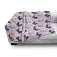 thumbnail image 2 of Floral Soft Flannel Fleece Throw Blanket, Delicate Illustration of Flowers and Butterflies, Cozy Plush for Indoor and Outdoor Use, 60" x 80", Purple Pink White, by Ambesonne, 2 of 5