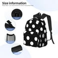 thumbnail image 5 of Vsdgher Black and White Polka Dot Print Unisex Large Capacity Bookbag Schoolbag Casual Daypack for High School/College/Teens/Travel/Work, 5 of 8